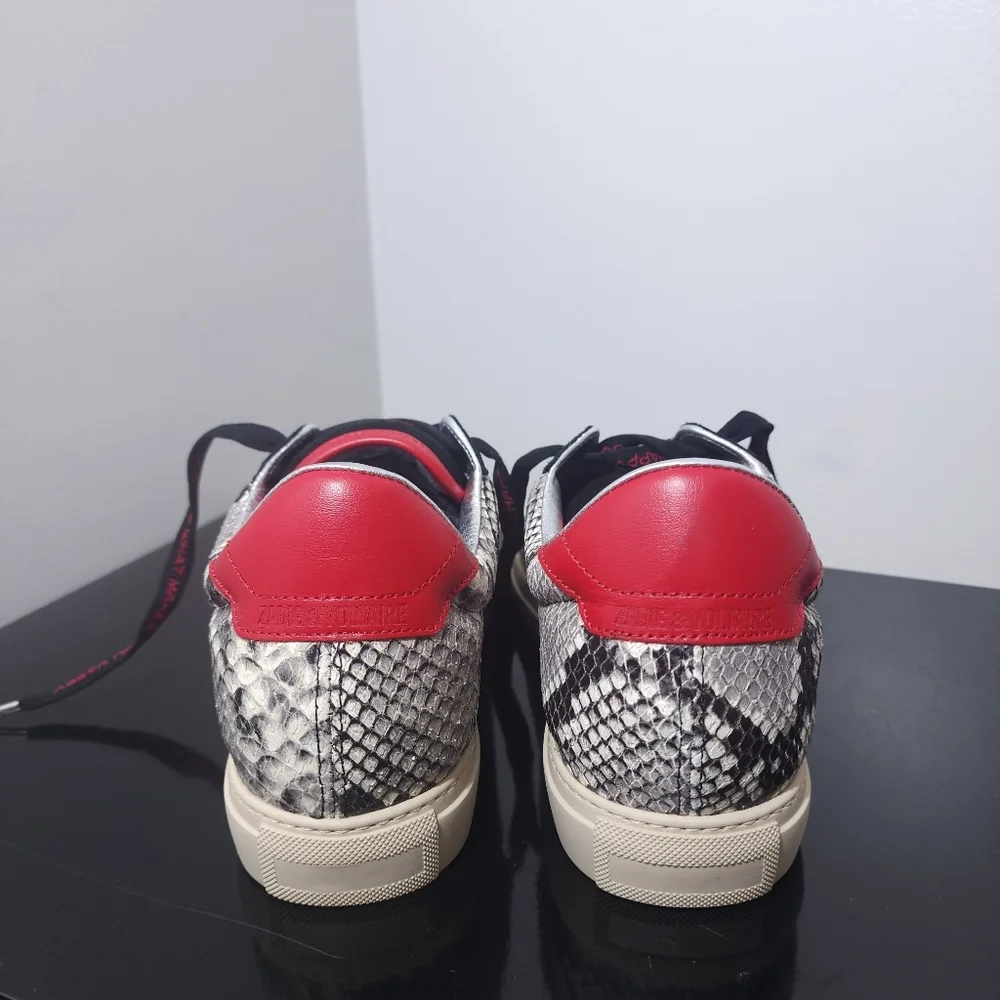 Zadig & Voltaire Women's Wild Low Top Snake Embossed Leather Sneakers Size 9